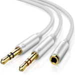 UGreen 3.5MM F To 2XM Audio+microphone Audio Adapter-wh
