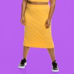 Plus Size Joy & Ash Bodycon Skirt - Ochre