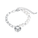 Amaya Stainless Steel Pearl Bangle Adjustable Size: 16.5-20CM : 7-14 Days