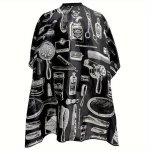Stylish Printed Hair Cutting Gown Hair Cutting Apron Waterproof Cloth Dustproof Cape Professional Hairdressing Accessories For B