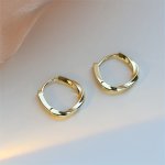 1 Pair 14K Gold-plated Copper Hoop Earrings Simple Casual Jewelry Perfect Mother's Day Surprise Gift For Mom And Lover