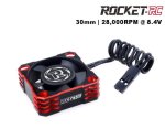 Rocket-rc – Aluminum Cooling Fan 30X30X10 Red&black 28000RPM V1