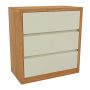3 Drawer Modern Chest Of Drawers - Wood & Off White