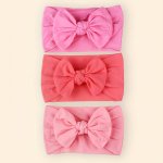 3PCS Baby Plain Nylon Butterfly Hair Band Children's Hair Accessories