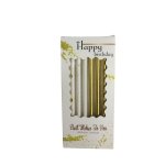 Candles Long Gold And White Pack Of 6