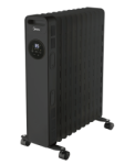 Midea Deluxe 11 Fin Digital Oil Heater With Remote - Black