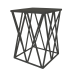 Tiffany Side Table - Black Gloss Ferro Tex