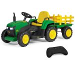 Peg Perego John Deere Farm Power 12 Volt Ride-on Tractor And Trailer With Remote Control