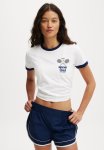 Cotton On Active Graphic Crew T-Shirt - White heritage Blue resort Club