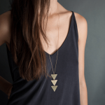 Long Chain Alloy Smooth Triangle Integrated Pendant Necklace Personality Geometric Neck Decoration For Women Gifts