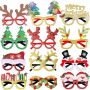12PCS Christmas Glasse Glitter Holiday Party Glasses Frames Christmas Decor