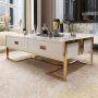 Kc Furn-jocise Contemporary Rectangular Coffee Table With 4 Drawers White