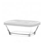 1 Piece 375ML Rectangular Jar With White Lid