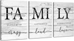 Jlxart Family Wall Decor Rustic Farmhouse Decor For The Home Art Inspirational Canvas Print Framed Family 12 X 16 X 3 Pieces Fra