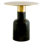Metal Gold black Round Side Table 48 Cm X 45 Cm