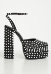 Venus Platform High Heel - Black Satin