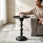Modern Black Round Side Table - Stylish Decor For Your Home