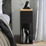 Slim Form Black BedSide Table - 55CM