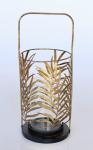 Gold Fern Design Lantern With Handle – 35X15CM