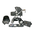 Ashcomonline Baby Stroller 3 In 1 With Baby Bag Stroller Pram