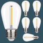 S14 Vintage Solar Edison LED Bulbs | E27 5V (6-Pack)