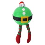 Plastic Bauble With Dangling Legs Green 10CM