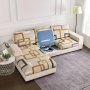 1pc L-shaped Elastic Sofa Slipcover Geometric Pattern Non-slip Sofa Cover Furniture Protector For Bedroom Office Living Room Home Decor