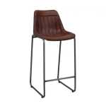 Rustic Luxe Leather Perch Bar Chair