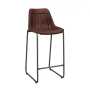 Rustic Luxe Leather Perch Bar Chair