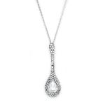 Tear Drop Pendant With Clear Crystals