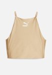 Puma T7 Shiny Crop Top - Sand Dune