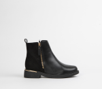 Black Flat Ankle Boots For Women - 8 Black