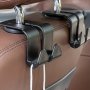 2pcs Car Seat Back Multi-functional Hook Double Hook Storage Car Hook