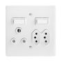 Eurolux Socket 4X4 1X3PIN 2X2PIN White Crabtree