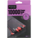 Black & Red Power Bank With 4 Built-in Cables 10000MAH