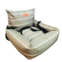 2-IN-1 Pet Car Seat And Bed - Small / Stone Grey Stripe Canvas