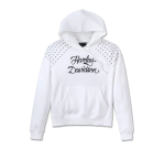 Women’s Studded Out Pull Over Hoodie – Bright White