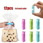 Set Of 12 Easy-lock Bread And Bagel Clips - Durable Plastic Sealing Clamps For Freshness - Multi-use Kitchen Storage Accessories