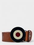 Distressed Target Buckle Belt Leather - Tan - 40 Tan