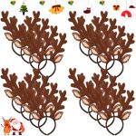 Lyrow 12 Pcs Reindeer Antlers Headbands Bulk Halloween Deer Ears Costume Christmas Fawn Horn Hair Hoop For Party Headwear Cute S