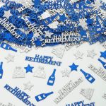 KREAT4JOY 200PCS Happy Retirement Decorations Confetti Glitter Retirement Table Decorations For Men Navy Blue Silver Farewell De