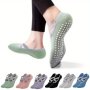 1 Pair Women's Yoga Socks Cross Strap Non-slip Sports Socks With Extra Grips In Yoga Ballet Barre Pilates