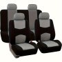 Universal 9pcs Car Seat Cover Set Fits 5 Seats All-Season Polyester Seat Protection Hand Wash Or Professional Dry Clean - Detachable Headrest