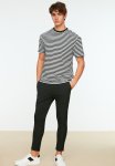 Peter Slim Fit Elasticated Waistband Trousers - Black