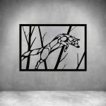 Wolf Jumping In Forest - Grey L 1000 X H 700MM