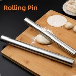 Stainless Steel Rolling Pin Household Dough Roller Fondant Roller Non-stick Pressure Stick Kitchen Accessories Non Stick Stainle