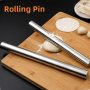 Stainless Steel Rolling Pin Household Dough Roller Fondant Roller Non-stick Pressure Stick Kitchen Accessories Non Stick Stainless Steel Rolling Pin Cake Dough Roller Bakeware