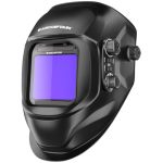 Arccaptain Welding Helmet Auto Darkening 3.94"X3.66" Large Viewing Screen True Color Welding Hood With 4 Arc Sensor Solar Powere
