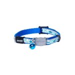 Rogz Nightcat Reflective Cat Collar - Small Blue Floral