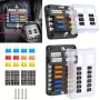 12 Volt Fuse Block 6WAY 12WAY Marine Fuse Block With LED Indicator Damp-proof Cover 6 Circuits Fuse Box With Negative Bus Fuse Panel